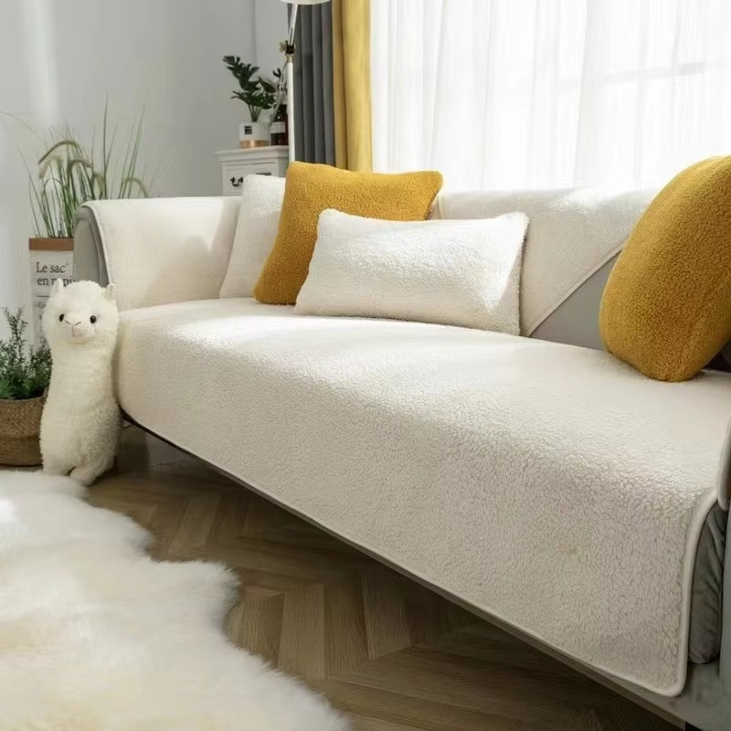 Cozy Fleece Sofa Throw, Grip Bottom Furniture Protector