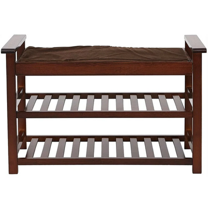 Spacious Padded Entry Bench Shoe Organizer