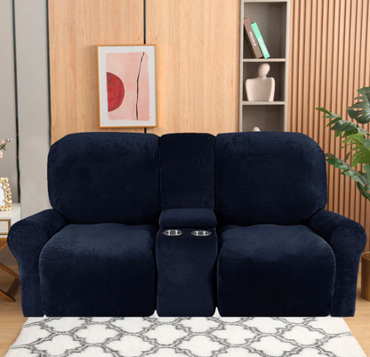 Comfy 2 Seater Recliner Slipcover with Cup Holders 12 Colors