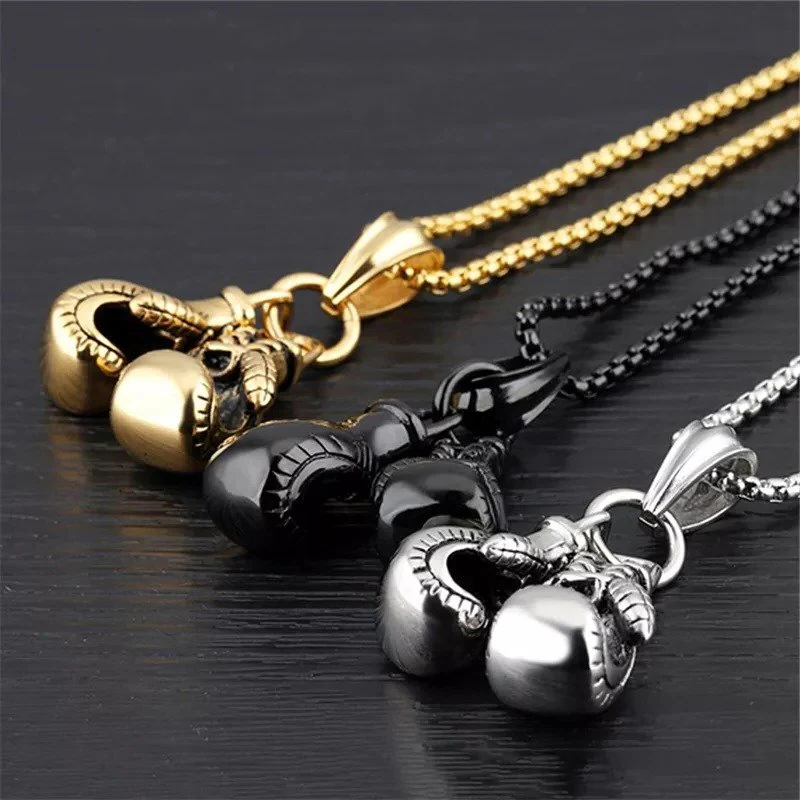 Sporty Boxing Gloves Silver Pendant