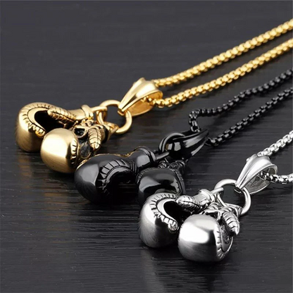 Sporty Boxing Gloves Silver Pendant