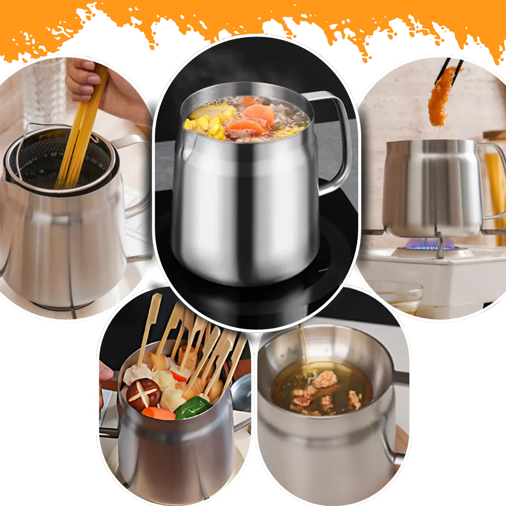 Large Double Layer Stainless Steel Fryer Pot