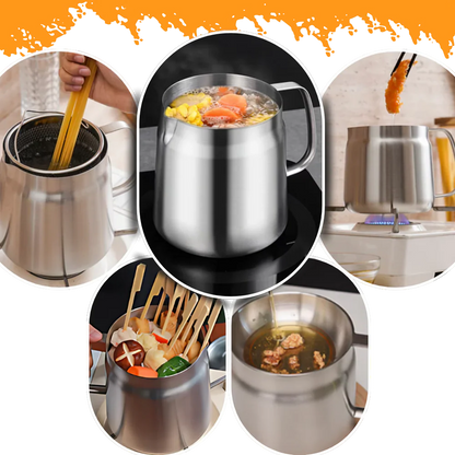 Large Double Layer Stainless Steel Fryer Pot
