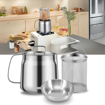 Large Double Layer Stainless Steel Fryer Pot