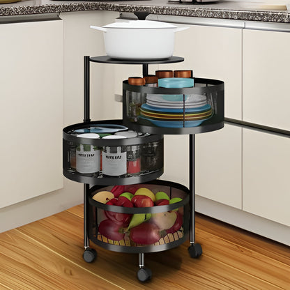 Adjustable 3-Tier Circular Kitchen Storage Organizer