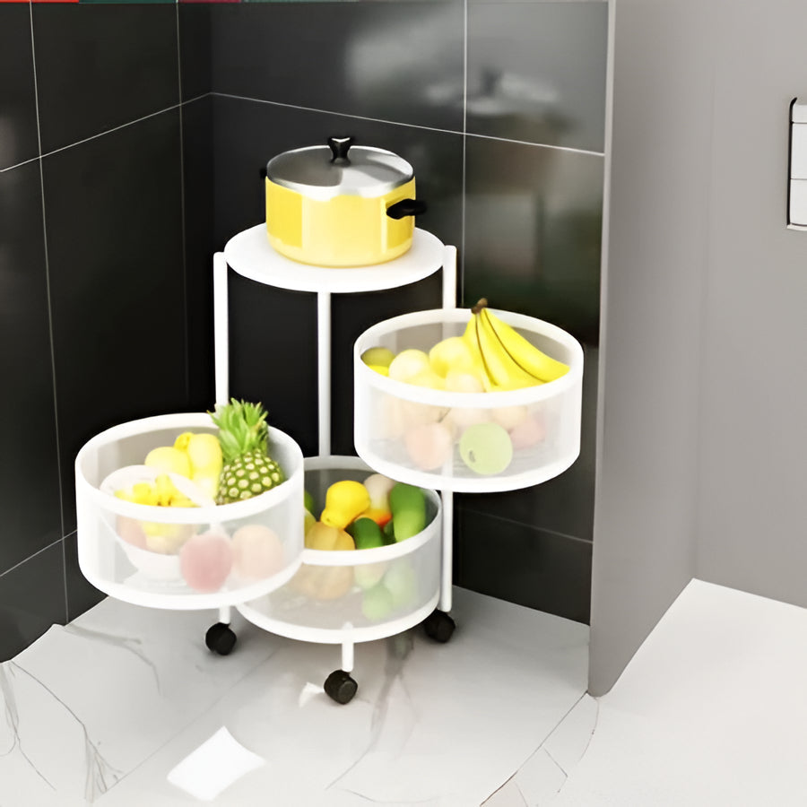 Adjustable 3-Tier Circular Kitchen Storage Organizer