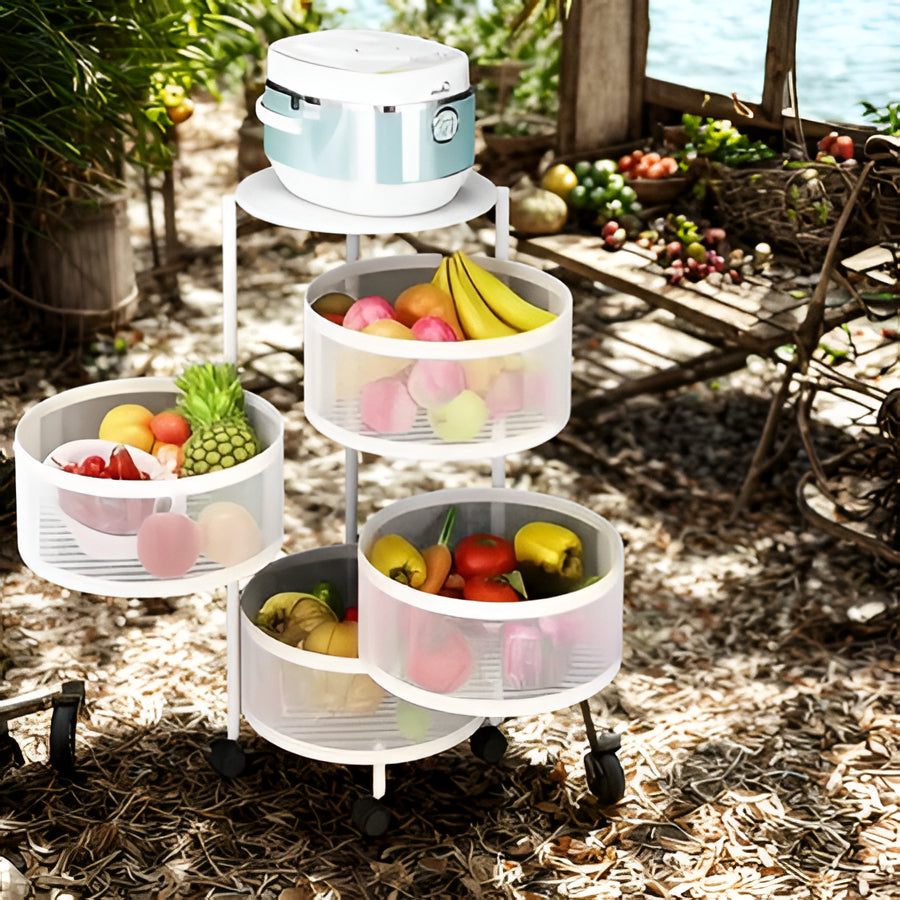 Adjustable 3-Tier Circular Kitchen Storage Organizer