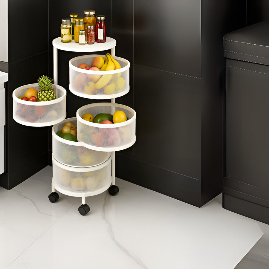 Adjustable 3-Tier Circular Kitchen Storage Organizer