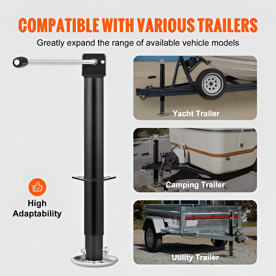 Strong Steel Trailer Jack 5000lb Lift Capacity