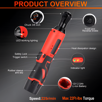 Compact Cordless Angle Impact Wrench Tool Set