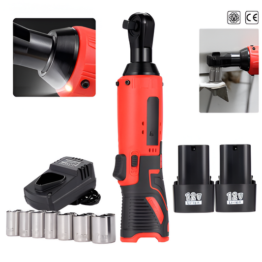 Compact Cordless Angle Impact Wrench Tool Set - Hehif