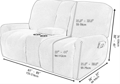 Comfy 2 Seater Recliner Slipcover with Cup Holders 12 Colors