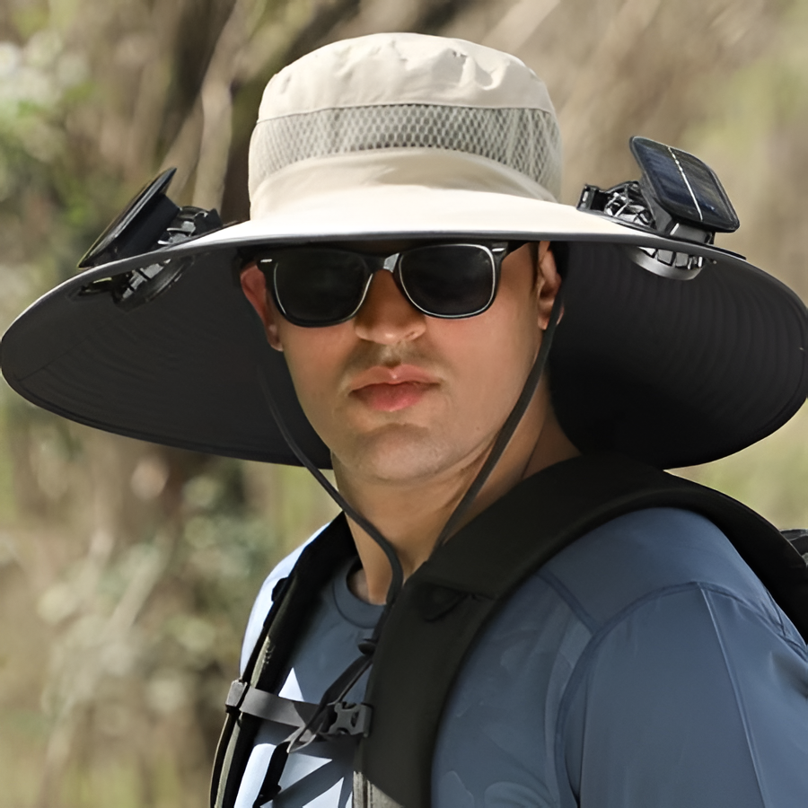 Waterproof Solar LED Wide Brim Sun Hat