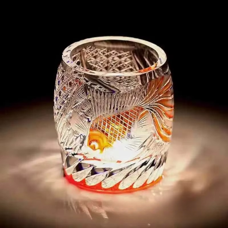 Luxury Cut Crystal Fish Wine Glass