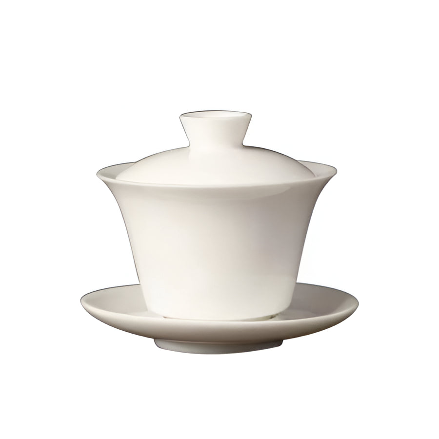 Delicate Blue Floral Porcelain Tea Cup Set with Gold Top