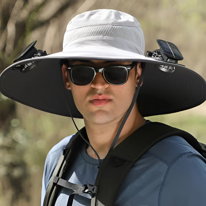 Waterproof Solar LED Wide Brim Sun Hat
