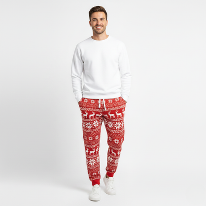 Festive Holiday Red Plaid Christmas Trousers for Men