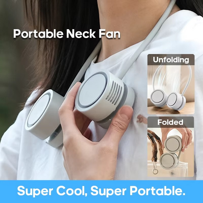 Compact Personal Rechargeable Neck Fan with Quiet Cooling