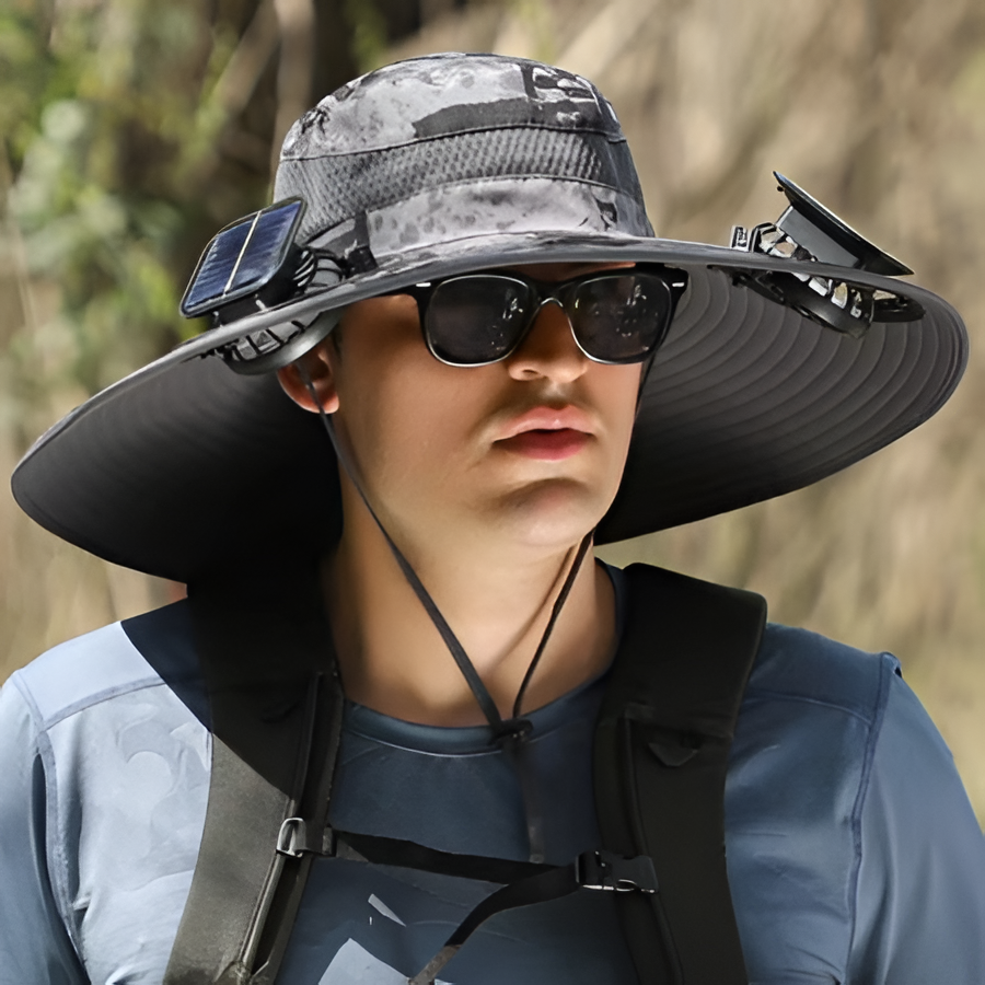 Waterproof Solar LED Wide Brim Sun Hat