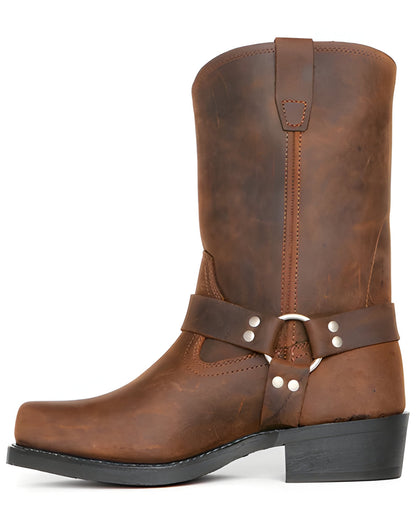 Tall Black Leather Cowboy Boot