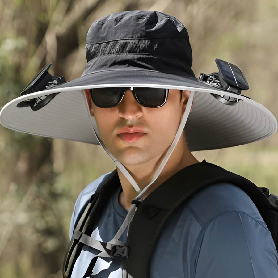 Waterproof Solar LED Wide Brim Sun Hat