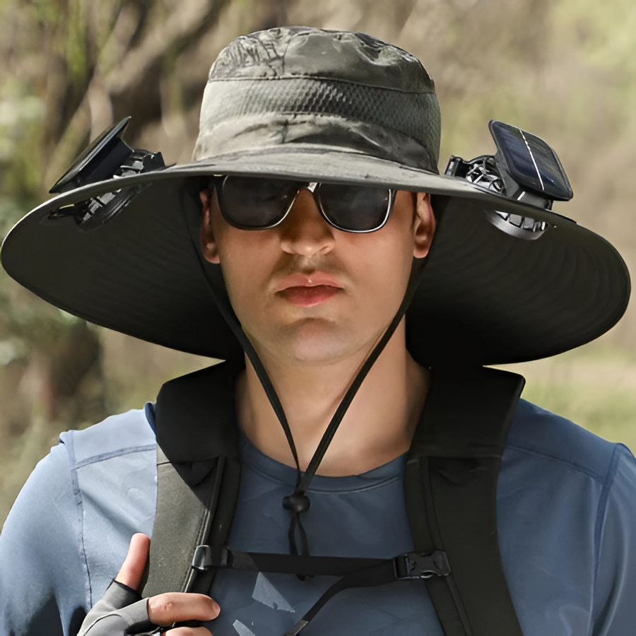 Waterproof Solar LED Wide Brim Sun Hat