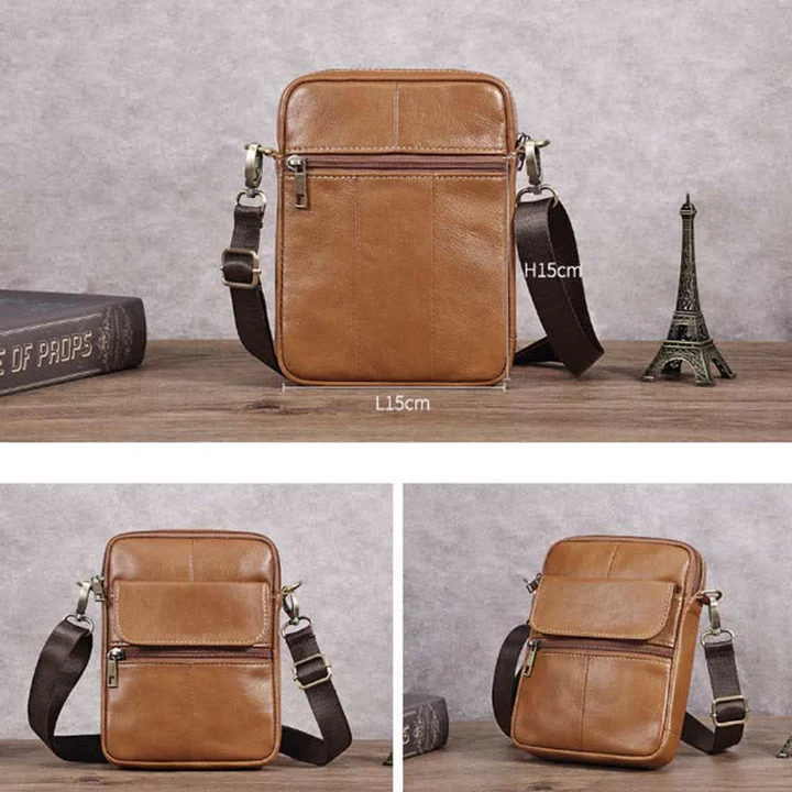 Leather Mens Compact Crossbody Bag