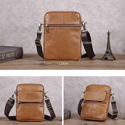 Leather Mens Compact Crossbody Bag