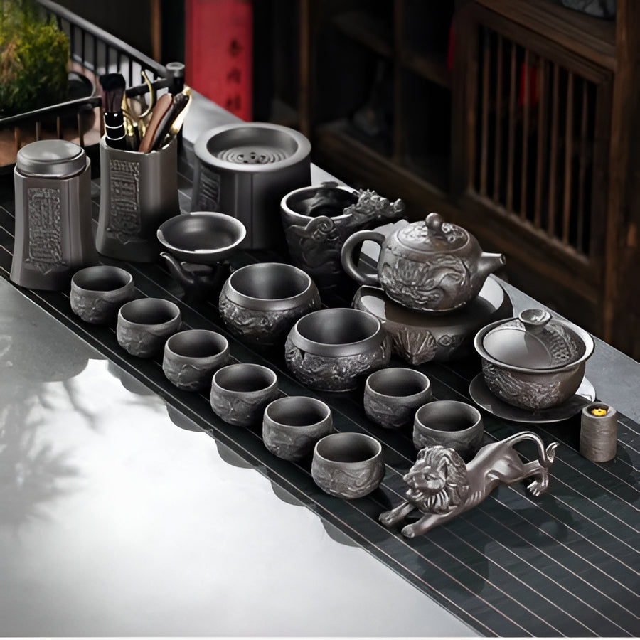 Unique Ceramic Dragon Tea Infuser Teapot Set