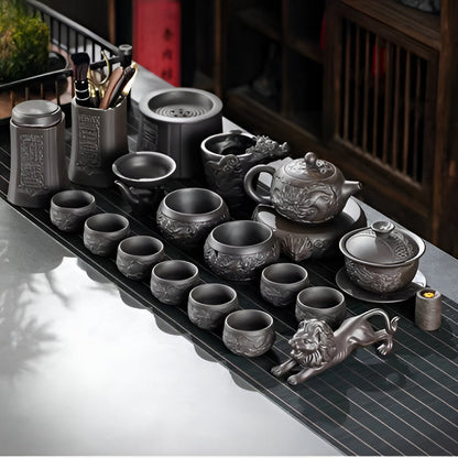 Unique Ceramic Dragon Tea Infuser Teapot Set