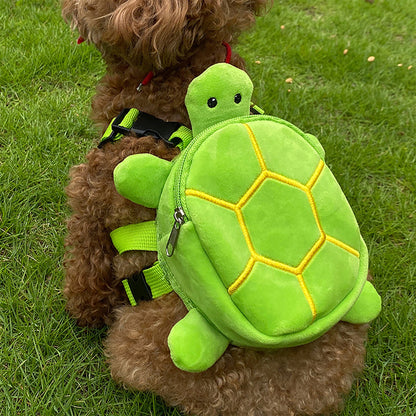 Fun Turtle Pet Treat Bag & Backpack - Comfortable & Compact