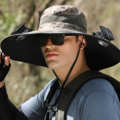 Waterproof Solar LED Wide Brim Sun Hat