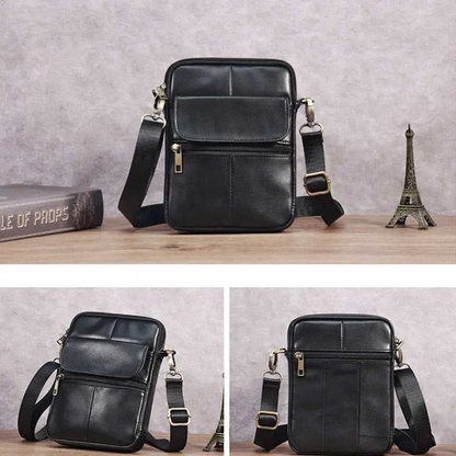 Leather Mens Compact Crossbody Bag