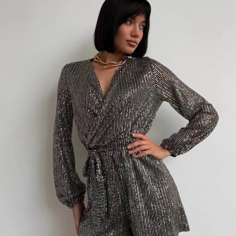 Glittery Full Body Jumpsuit - Hehif