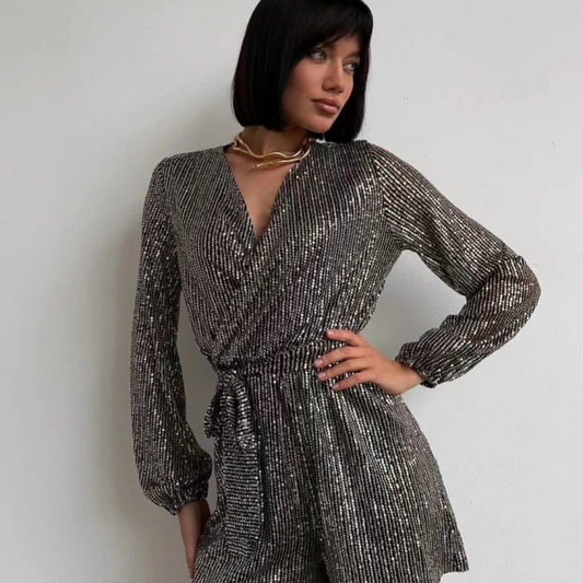 Glittery Full Body Jumpsuit - Hehif
