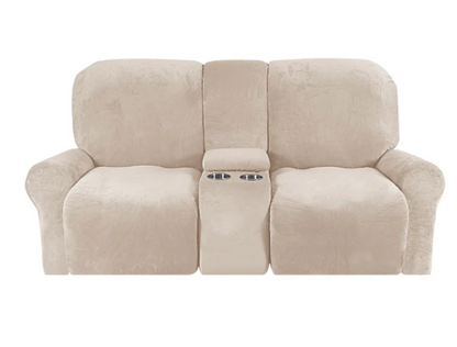 Comfy 2 Seater Recliner Slipcover with Cup Holders 12 Colors