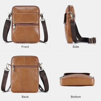 Leather Mens Compact Crossbody Bag