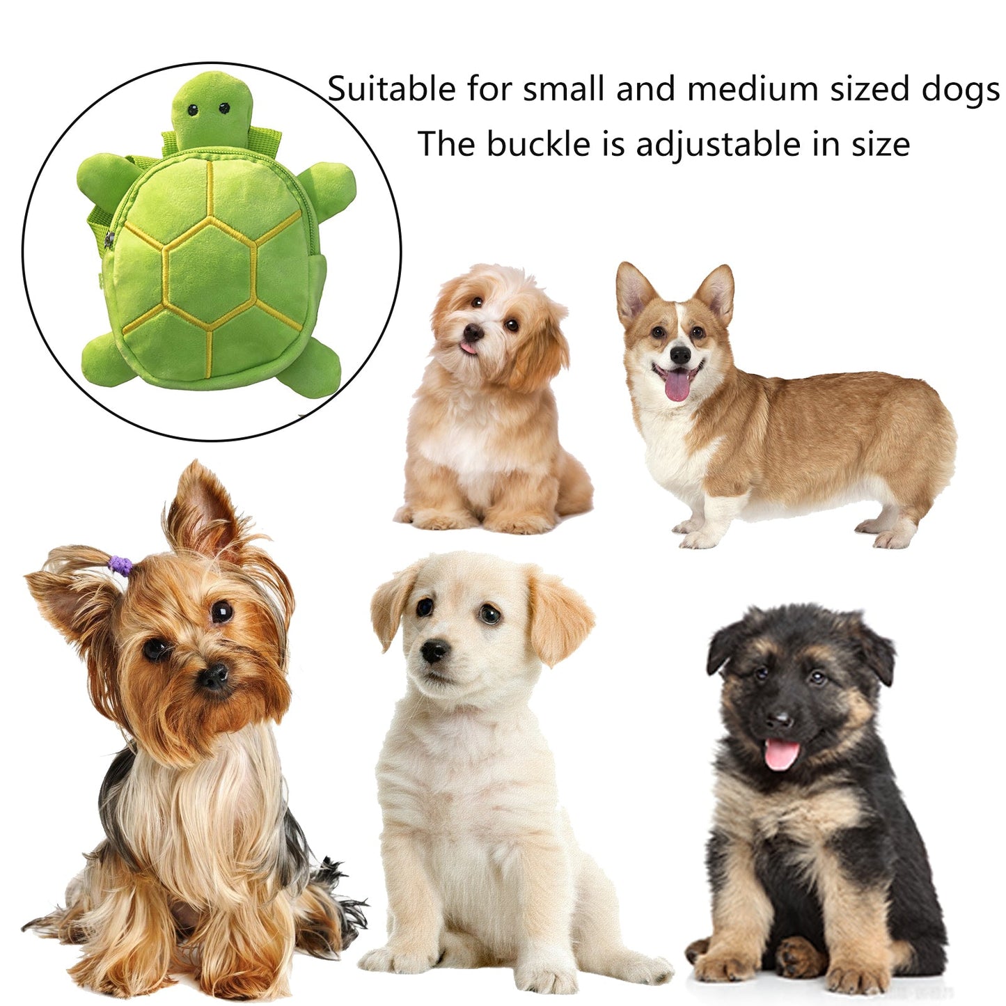 Fun Turtle Pet Treat Bag & Backpack - Comfortable & Compact