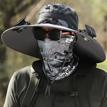 Waterproof Solar LED Wide Brim Sun Hat