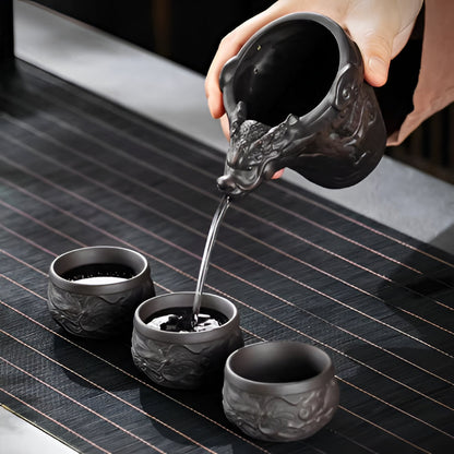 Unique Ceramic Dragon Tea Infuser Teapot Set