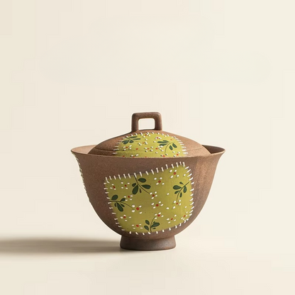 Colorful Floral Ceramic Gaiwan Tea Set