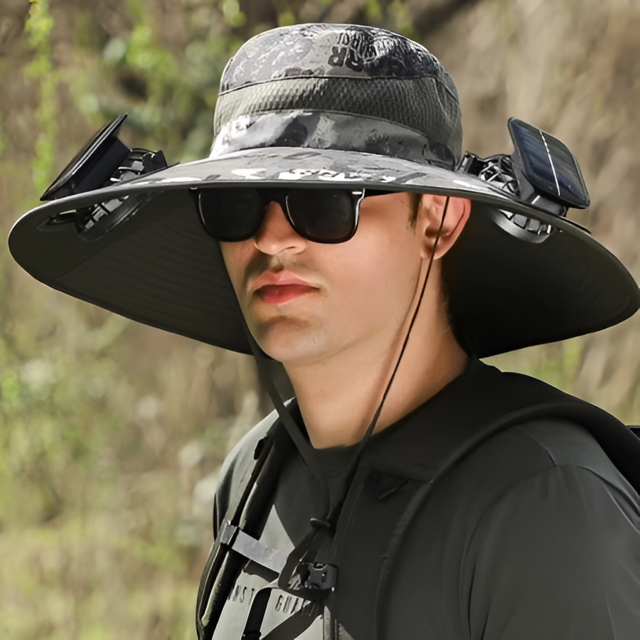 Waterproof Solar LED Wide Brim Sun Hat