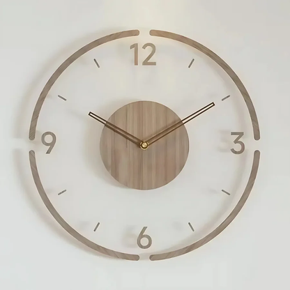 Quiet Natural Wood Wall Clock - Hehif