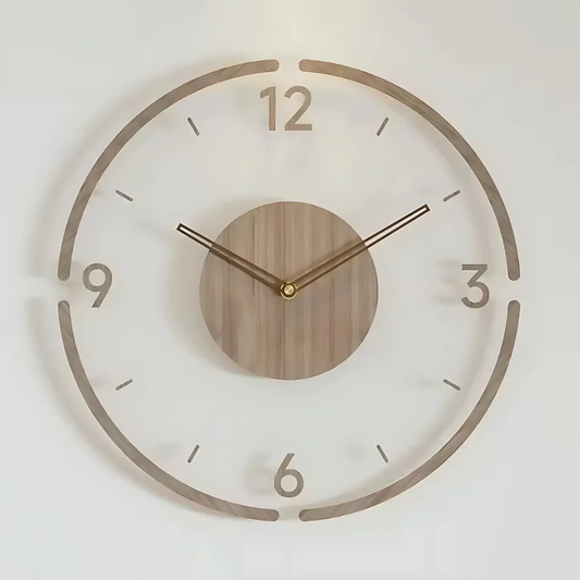 Quiet Natural Wood Wall Clock - Hehif