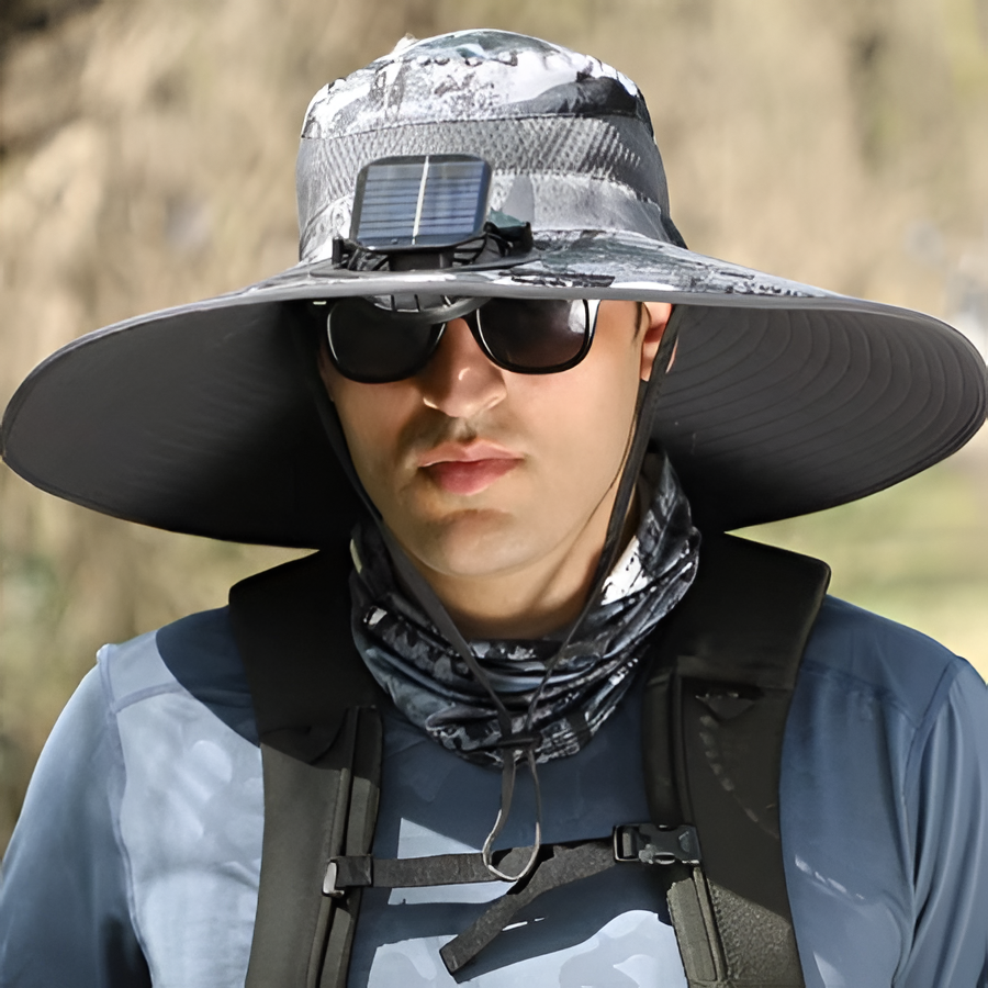 Waterproof Solar LED Wide Brim Sun Hat