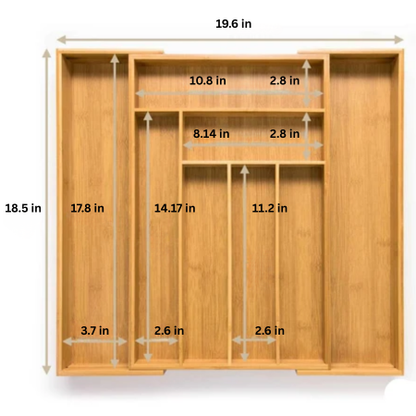 Space Saving Wooden Kitchen Drawer Organizer