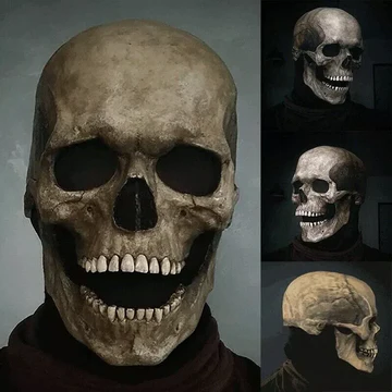 Realistic Full Face Skull Halloween Mask for Adults