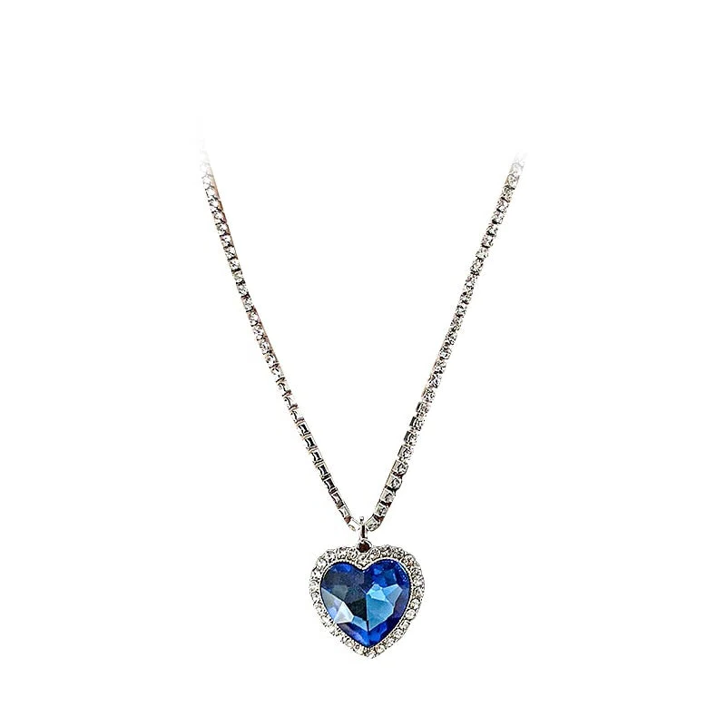 Sparkling Heart Shaped Titanium Necklace