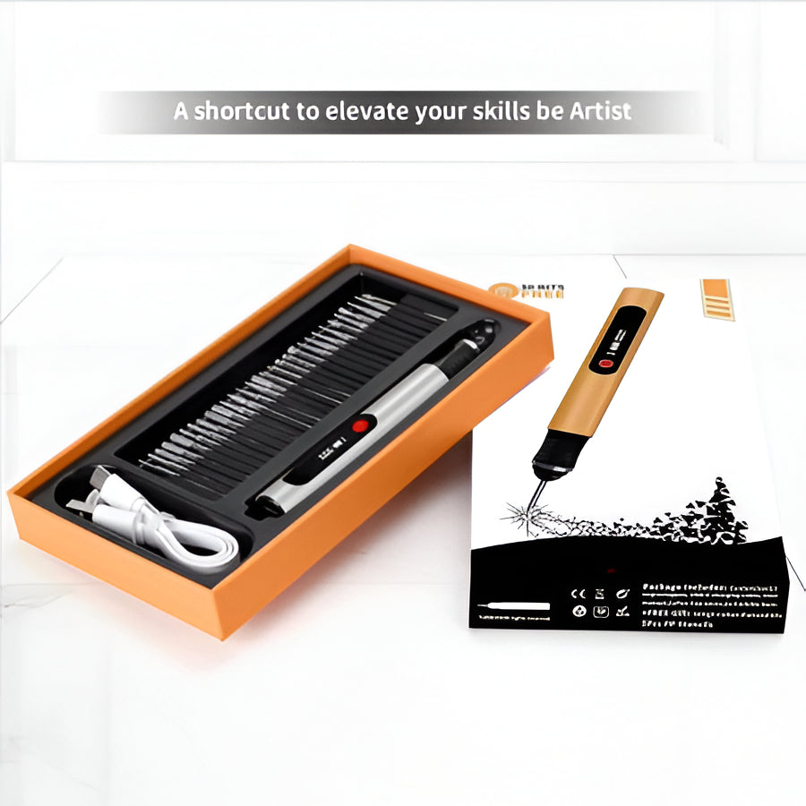 Portable Engraving Pen for Crafting, Rechargeable Kit with 30 Tips