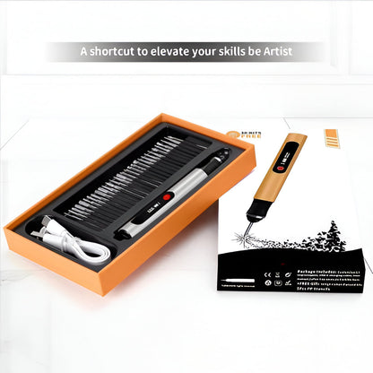 Portable Engraving Pen for Crafting, Rechargeable Kit with 30 Tips